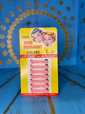 Vintage Solo Home Permanent Pink Curlers 7-Pack deadstock